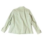 Susan Graver  Large Sage Green Denim Embroidered Jacket Floral Patchwork‎ Boho Photo 1