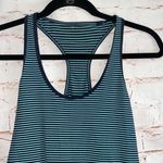 Lululemon racer back tank top green strip blue 2 tone pullover workout fitted Photo 1