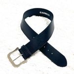 EXPRESS  Solid Black Vintage Women’s Leather Belt Wide Size Small Silver Buckle Photo 0
