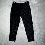 J.Crew Velvet Floral Embroidered Pants Womens 12 Black Tapered Leg Retro Y2K Photo 1