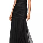 AQUA FORMAL Pleated Strapless Drop Waist Long Dress Black Women’s Sz 12 Photo 9