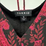 Torrid clip dot Black red Paisley sheer Long Sleeve Dress below knee length 0 Photo 11