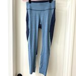 Outdoor Voices  TechSweat Zoom Color Block Blue Leggings, Size M Photo 2