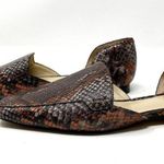 Vince Camuto Brown Copper Snakeskin Print Kordie D'orsay Leather Loafers 6.5 Photo 3