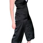 Pretty Little Thing NWT Black Backless Satin Culotte Jumpsuit Romper Plunge v-Neck Photo 1