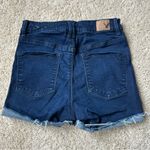 American Eagle  Outfitters Blue Jean Shorts High-Waisted Frayed Hem Photo 3