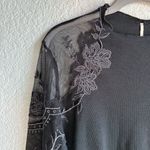 Free People 🖤 Daniella Black Lace Shoulder Blouse Photo 4