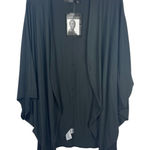 Attitudes by Renee Women’s 3X Black Drape Front Kimono Cardigan NWT Photo 0