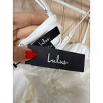 Lulus NWT  Delightful Charisma White Embroidered Sequin Mesh Midi Dress Wedding M Photo 11