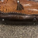 Marc Chantal Embossed Croc Purse Brown Satchel Tassel Photo 2