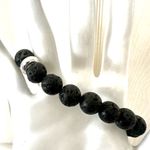 Young Living lava bead silver tone bracelet Black Photo 4