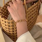 Gold Chain Bracelet Gold Bracelet Thick Chain Bracelet Photo 4