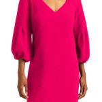 Trina Turk Aster Puff Sleeve Mini Dress Pink Size 8 Photo 0