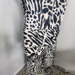 Sergio Hudson Black White Animal Print Strong Shoulder Trench Coat Jacket 3X Photo 5