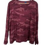 Old Navy 💥  Oversized Cozy-Knit Long-Sleeve Burgundy Camo T-Shirt Photo 2