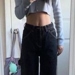 Black Carpenter Wide Leg Jeans Size XS Photo 0