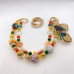 Handmade 🦋Luxury Bag/Phone Chain Charm/Keychain Colorful Filigree Butterfly Crystal Beads Photo 4