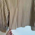 Everlane NWT Woven PJ Top Brown Stripe Button Down Shirt Cotton Sz M Photo 5