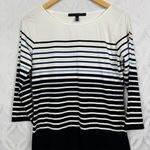 White House | Black Market Size S Stripe Boatneck 3/4 Sleeve Tee Photo 7
