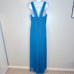 Jenny Yoo  Chiffon Knit Bridesmaid Dress in Ocean Blue Size 12‎ NWT Photo 3