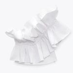 ZARA  Asymmetrical One Shoulder Poplin Voluminous Ruffles  Top blouse poplin Photo 8