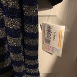 LuLaRoe  Cardi Lindsay Open Cardigan Elegant (2016) Sz L NWT Silver Blue Stripes Photo 1