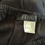 Venus Strapless Cropped Jumpsuit Sz M Black Tied Elastic Cinched Waist Vacation Photo 6
