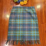 Plaid Petite Skirt with Front Slit Size 10 Photo 1