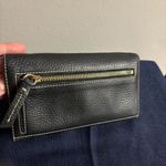 Dooney & Bourke Luca Continental Black Italian Pebbled Leather Red Lined Wallet Photo 8