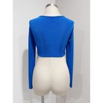 SheIn  Women's Blue Long Sleeve Twist Front Top Size XS - 2 Photo 3