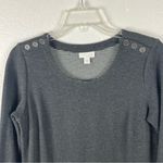 J.Jill Gray Double Front Pockets Striped Cuffs Shoulder Button Accents Dress XS Photo 8