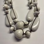 Talbots Signed T - White / Brown Statement Costume Necklace Bead / Beaded Photo 4