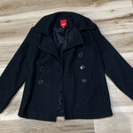 Esprit  Black Wool Pea Coat Women's Medium Photo 0