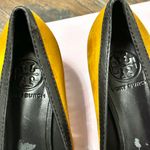 Tory Burch gold buckle brown suede kitten block heels Photo 3