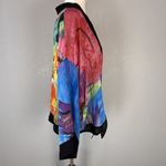 Chico's Womens Lightweight Silk Chiffon Short Kimono Jacket Size 2 L Watercolor Photo 5
