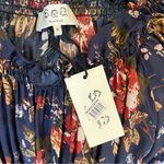 SEA New York Esme Silk Floral Long Sleeve Dress in Navy, Size S, NWT Blue Photo 13