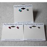 NWT Reflections Of Love Austrian Crystals Blue/Pink/Clear 3Pr Post/Stud Earrings Photo 2
