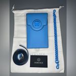 Versace  La Medusa Blue Leather Mini Crossbody Bag with Chain and Strap Photo 5