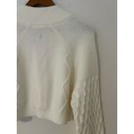 Free People Movement Snowfall Funnel Neck Cropped Cable Knit Sweater EUC Cream White Size M Photo 6