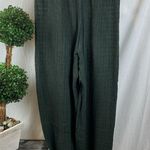 For Cynthia  Olive Green Linen & Cotton Palazzo Flair Hem Casual Pants M Photo 1