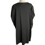 ASOS Puff Sleeve Shift Dress 24 Black Half Sleeves Round Neck Knee Length Photo 3