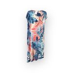 new JPG Jean Paul Gaultier Fuzzi ⚤ Asymmetrical Silk Dress ⚤ Zaffiro Leaf Print Blue Photo 4