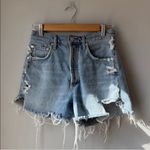 AGOLDE  Light Blue Distressed Jean Shorts Photo 5
