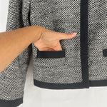 Black & White Stile Benetton Blazer Womens S Black White Tweed Casual Office Work Snap Front Photo 4