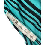 Liberty Love NEW  Womens Teal Black Stripe Faux Wrap Long Jersey Maxi Dress Sz L Photo 5