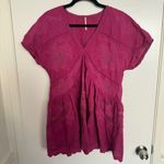 Free People Women's Fuchsia Embroidered Top Tunic Dress Small Photo 0