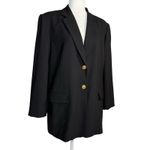 Talbots  Vintage Black 100% Pure Wool Gold Button Blazer Jacket 16 Made In‎ Japan Photo 1