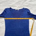MOUSSY Blue long sleeve knit top with v neck size 1 Photo 6