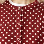 J.Crew Carolyn Cardigan in Polka Dot Merino Wool in Burgundy Dots, Size Small Photo 2