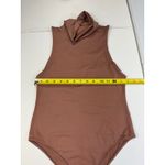 ZARA Sleeveless Turtleneck Bodysuit Top M Ribbed Knit One Piece Tank Suit Brown Photo 3